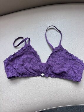 aerie Purple Lace Bralette - Floral Triangle Style